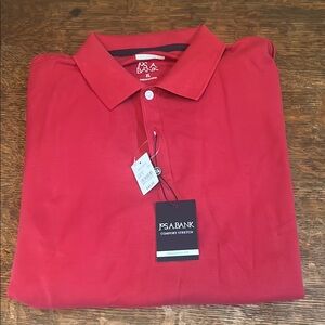 Jos. A. Bank Tailored Fit Comfort Stretch Red Short Sleeved Polo